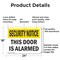 Signmission This Door Is Alarmed OSHA Security Notice Sign, Aluminum, 24in W x 18in L, 2PK OS-2PACK-SN-A-1824-L-11652 - alternate 4